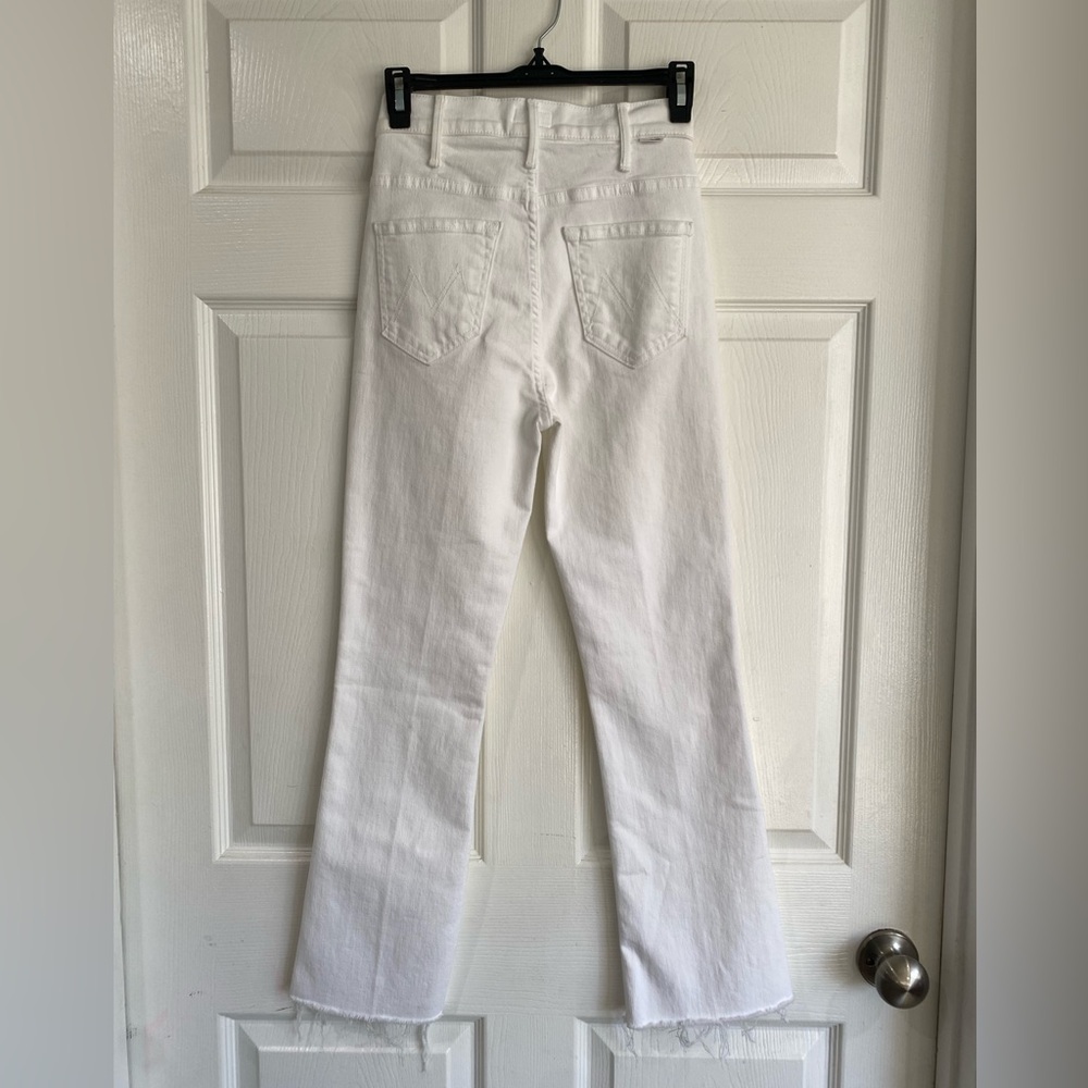 MOTHER The Hustler Ankle Fray In Fairest Of Them All White High Rise Jeans 24 - Picture 8 of 15